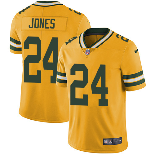 Green Bay Packers #24 Josh Jones Yellow Youth Stitched Limited Rush Jersey Youth