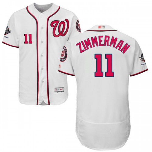 Washington Nationals #11 Ryan Zimmerman White Flexbase Authentic Collection 2019 World Series Champions Stitched Jersey Men's
