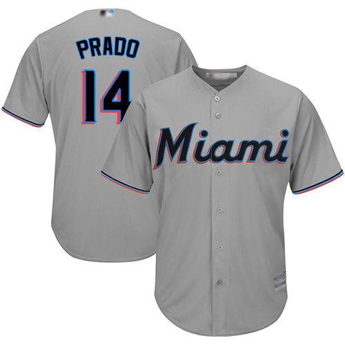 Miami Marlins #14 Martin Prado Grey Cool Base Stitched Youth Jersey Youth