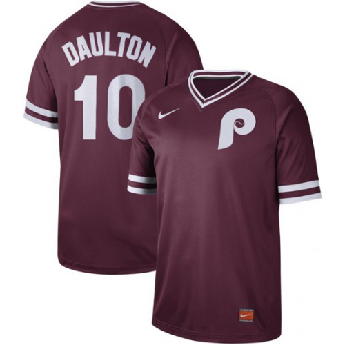 Philadelphia Phillies #10 Darren Daulton Maroon Authentic Cooperstown Collection Stitched Jersey Men's