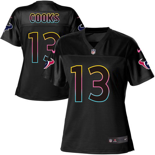 Texans #13 Brandin Cooks Black Women's Fashion Game Jersey