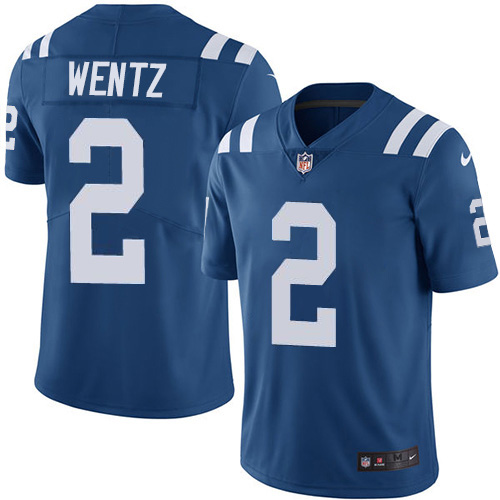 Indianapolis Indianapolis Colts #2 Carson Wentz Royal Blue Team Color Men's Stitched Vapor Untouchable Limited Jersey Men's