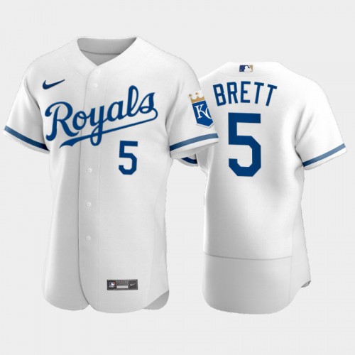 Kansas City Kansas City Royals #5 George Brett Men's Game Replica 2022 City Connect White Jersey Men's