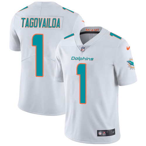 Dolphins #1 Tua Tagovailoa White Youth Stitched Vapor Untouchable Limited Jersey