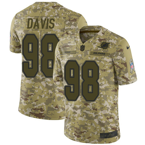Miami Dolphins #98 Raekwon Davis Camo Men's Stitched Limited 2018 Salute To Service Jersey Men's