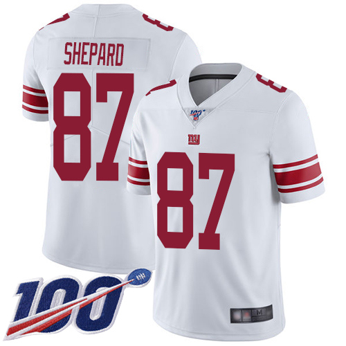 New York Giants #87 Sterling Shepard White Men's Stitched 100th Season Vapor Limited Jersey Men's