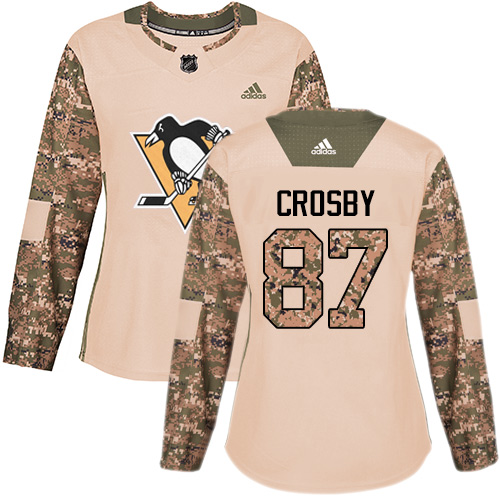 Adidas Pittsburgh Penguins #87 Sidney Crosby Camo Authentic 2017 Veterans Day Women's Stitched Jersey Womens