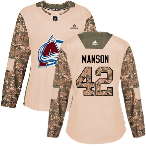 Adidas Colorado Avalanche #42 Josh Manson Camo Women's Authentic 2017 Veterans Day Stitched Jersey Womens