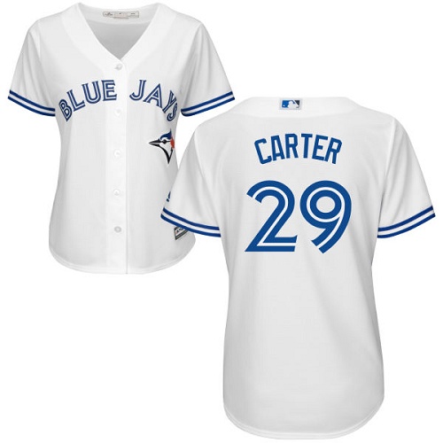 Toronto Blue Jays #29 Joe Carter White Home Women's Stitched Jersey Womens