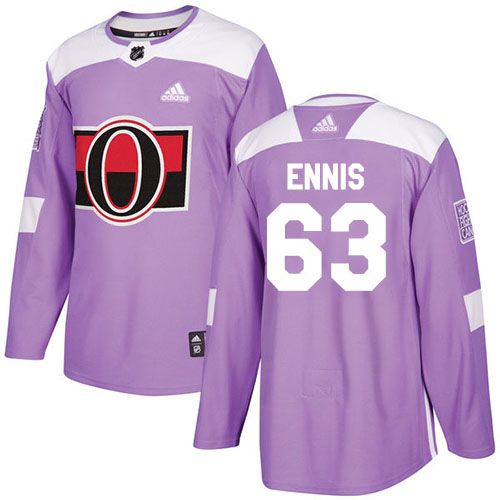 Adidas Ottawa Senators #63 Tyler Ennis Purple Authentic Fights Cancer Stitched Youth Jersey Youth