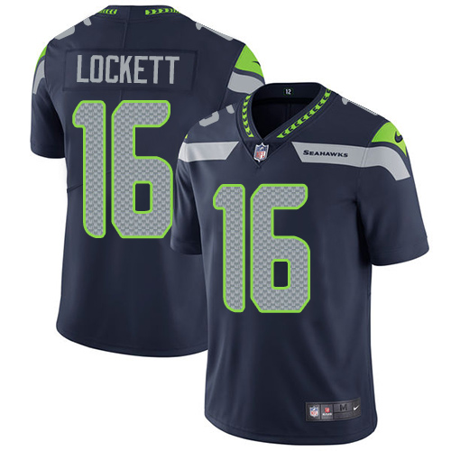 Seahawks #16 Tyler Lockett Steel Blue Team Color Youth Stitched Vapor Untouchable Limited Jersey