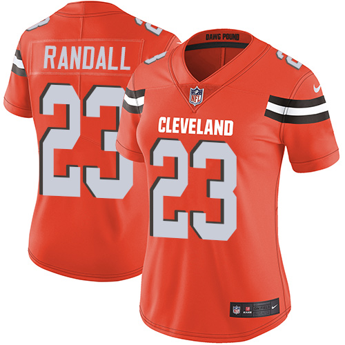 Cleveland Browns #23 Damarious Randall Orange Alternate Women's Stitched Vapor Untouchable Limited Jersey Womens