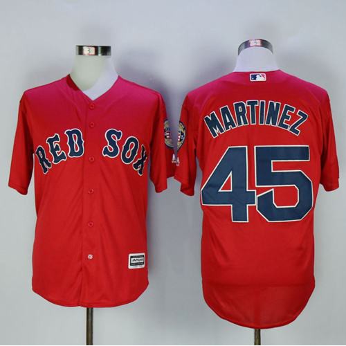 Boston Red Sox #45 Pedro Martinez Red New Cool Base Stitched Jersey Men's