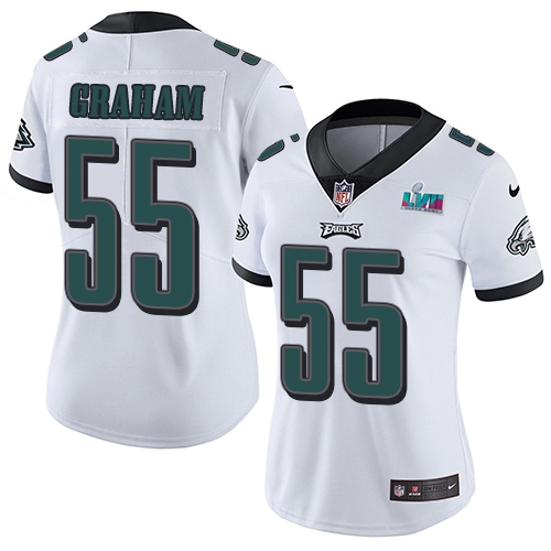 Eagles #55 Brandon Graham White Super Bowl LVII Patch Women's Stitched Vapor Untouchable Limited Jersey