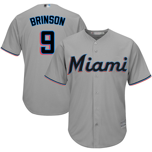 Miami Marlins #9 Lewis Brinson Grey Cool Base Stitched Youth Jersey Youth