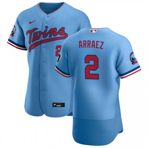 Minnesota Minnesota Twins #2 Luis Arraez Men's Light Blue Alternate 2020 60th Season Authentic Team Jersey Men's