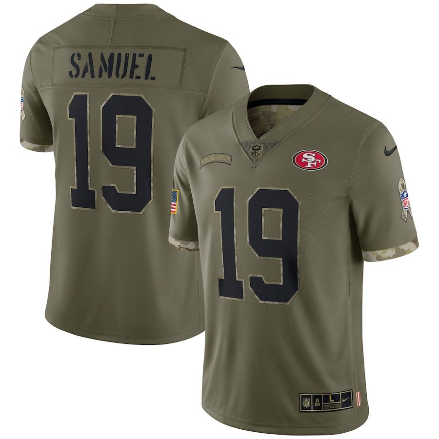 San Francisco 49ers #19 Deebo Samuel Men's 2022 Salute To Service Limited Jersey - Olive