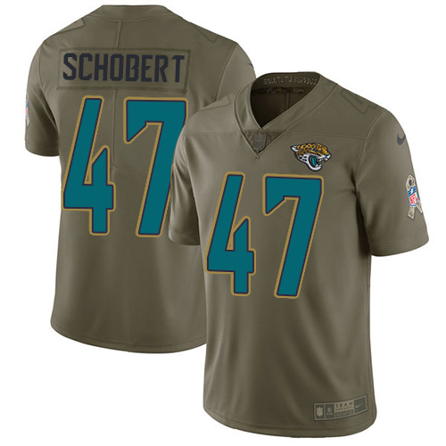 Jacksonville Jaguars #47 Joe Schobert Olive Youth Stitched Limited 2017 Salute To Service Jersey Youth