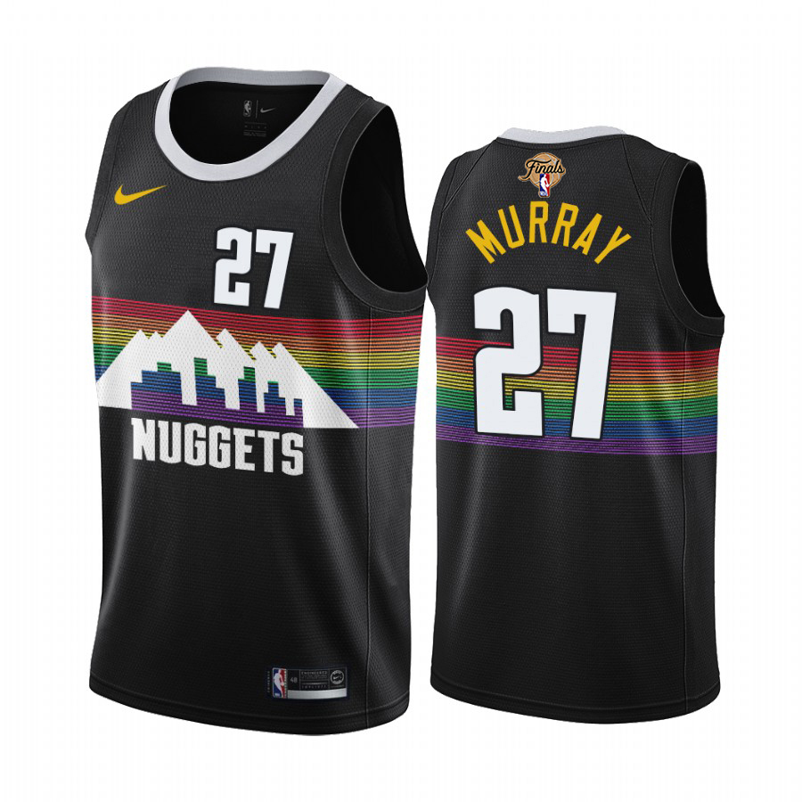 Nuggets #27 Jamal Murray 2023 Finals Patch Black City Edition Jersey