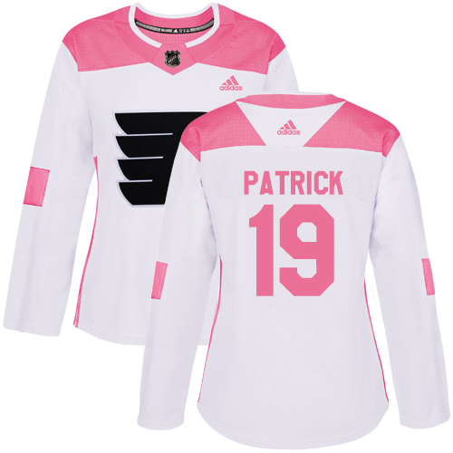 Adidas Philadelphia Flyers #19 Nolan Patrick White/Pink Authentic Fashion Women's Stitched Jersey Womens