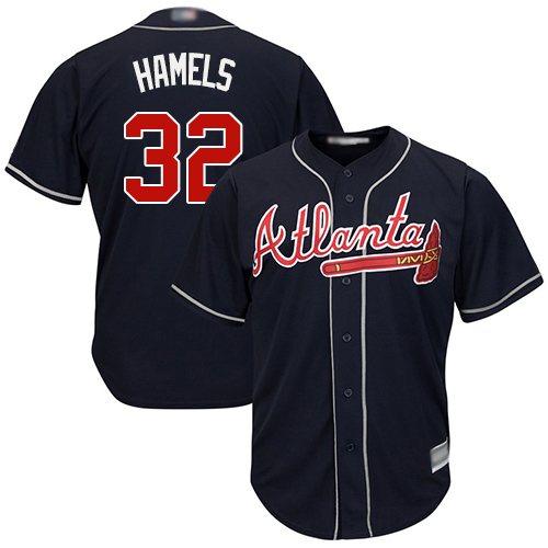 Atlanta Braves #32 Cole Hamels Navy Blue New Cool Base Stitched Jersey Men's