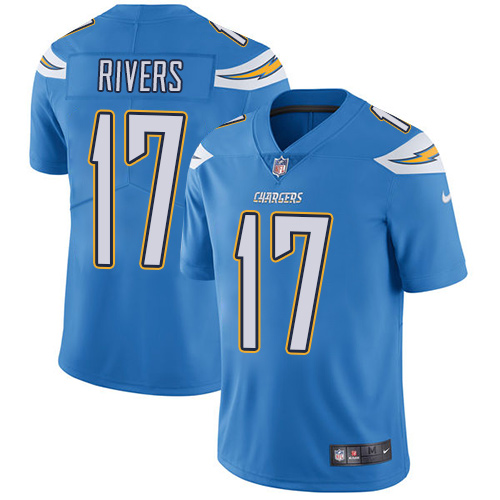 Los Angeles Chargers #17 Philip Rivers Electric Blue Alternate Men's Stitched Vapor Untouchable Limited Jersey Men's
