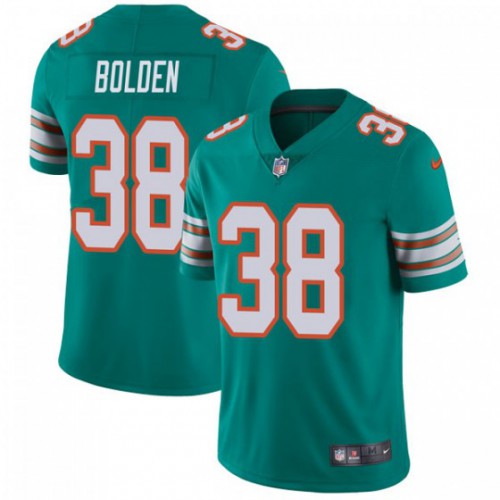 Miami Dolphins #38 Brandon Bolden Aqua Green Alternate Men's Stitched Vapor Untouchable Limited Jersey Men's
