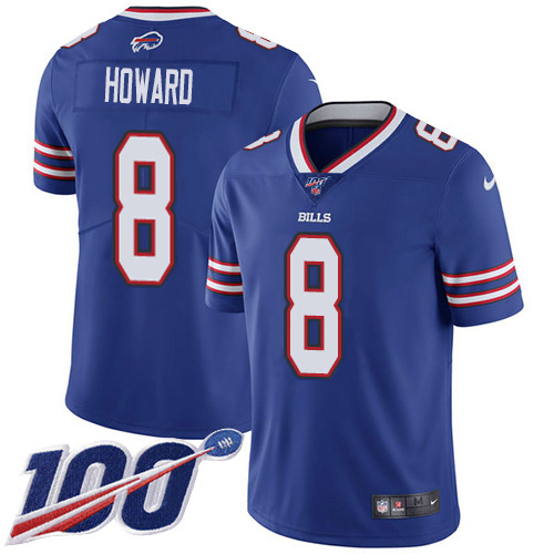 Buffalo Buffalo Bills #8 O. J. Howard Royal Blue Team Color Men's Stitched 100th Season Vapor Limited Jersey Men's