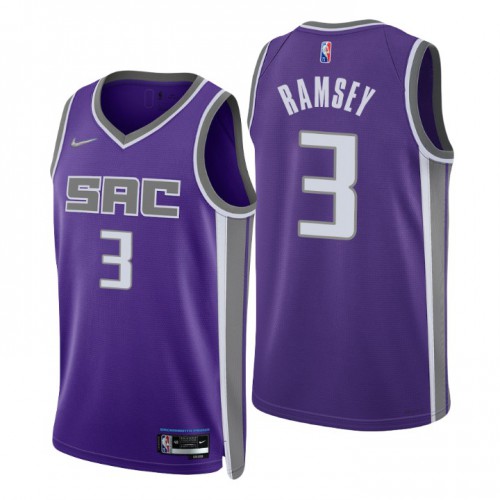 Sacramento Kings #3 Jahmius ramsey Purple Mens 2021-22 75th Anniversary Diamond Swingman Jersey - Icon Edition Mens