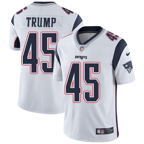 New England Patriots #45 Donald Trump White Men's Stitched Vapor Untouchable Limited Jersey Men's