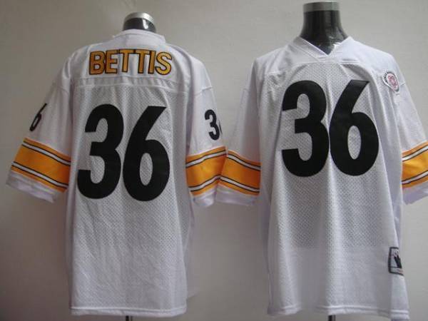 Mitchell & Ness Steelers #36 Jerome Bettis White Stitched Throwback Jersey