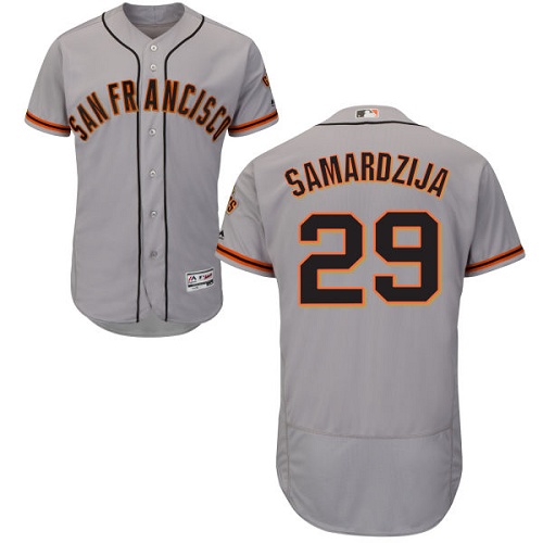 San Francisco Giants #29 Jeff Samardzija Grey Flexbase Authentic Collection Road Stitched Jersey Men's