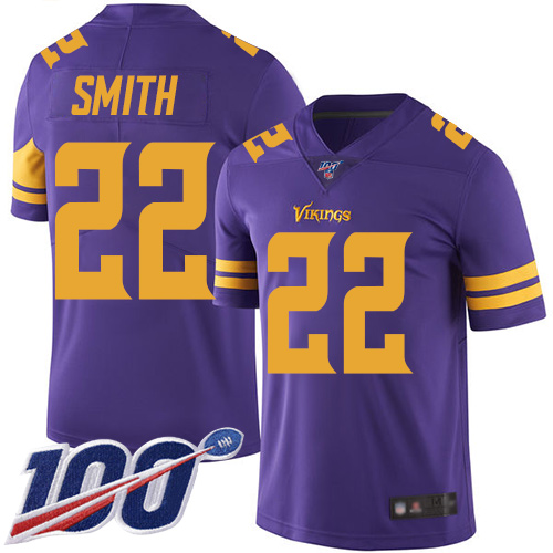 Vikings #22 Harrison Smith Purple Men's Stitched Limited Rush 100th Season Jersey