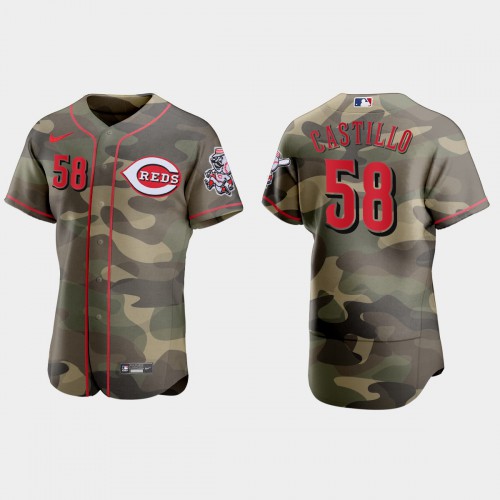Cincinnati Cincinnati Reds #58 Luis Castillo Men's 2021 Armed Forces Day Authentic Jersey -Camo Men's