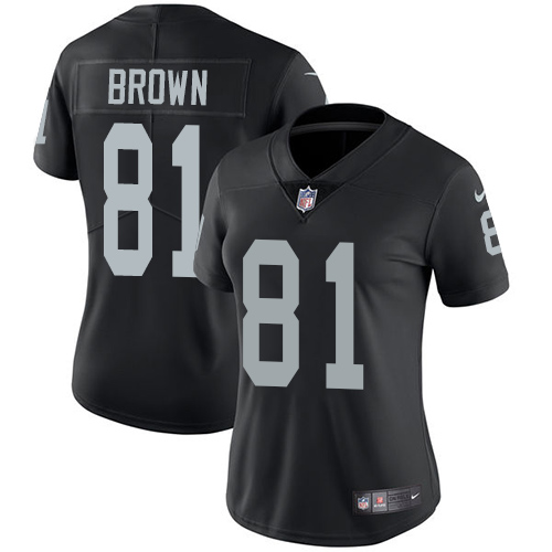 Las Vegas Raiders #81 Tim Brown Black Team Color Women's Stitched Vapor Untouchable Limited Jersey Womens