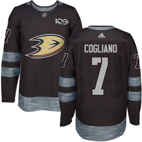 Adidas Anaheim Ducks #7 Andrew Cogliano Black 1917-2017 100th Anniversary Stitched Jersey Men's