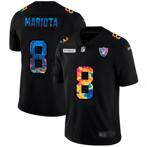 Las Vegas Las Vegas Raiders #8 Marcus Mariota Men's Multi-Color Black 2020 Crucial Catch Vapor Untouchable Limited Jersey Men's