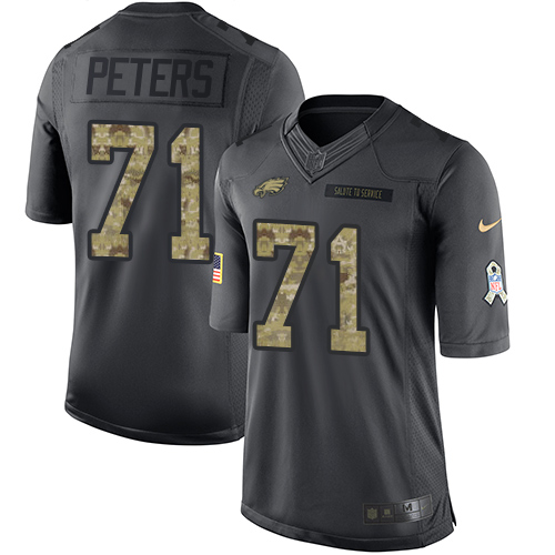 Philadelphia Eagles #71 Jason Peters Black Men's Stitched Limited 2016 Salute To Service Jersey Men's