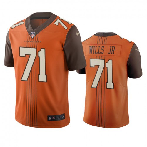 Cleveland Cleveland Browns #71 Jedrick Wills Men's Brown City Edition Vapor Limited Jersey Men's