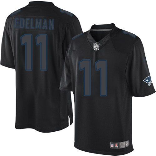 Patriots #11 Julian Edelman Black Men's Stitched Impact Limited Jersey