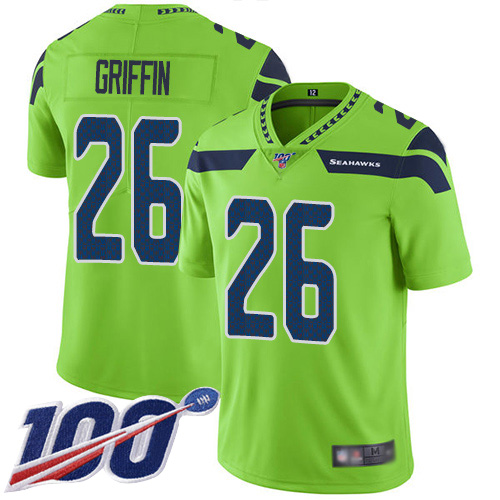 Seattle Seahawks #26 Shaquem Griffin Green Men's Stitched Limited Rush 100th Season Jersey Men's