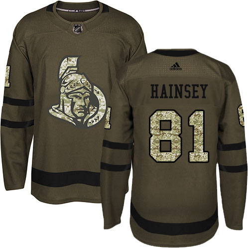 Adidas Ottawa Senators #81 Ron Hainsey Green Salute to Service Stitched Jersey Men's