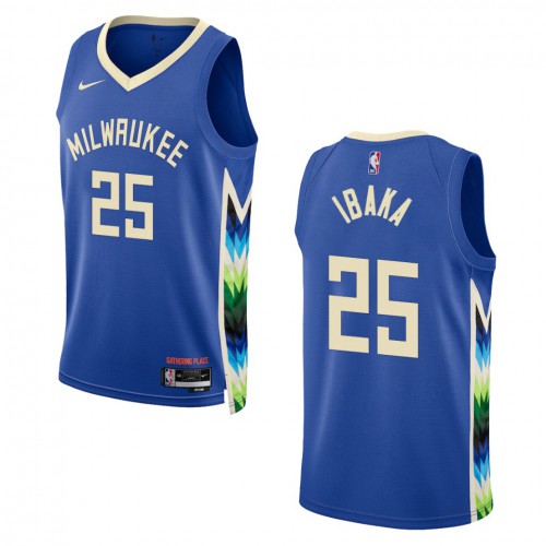 Milwaukee Milwaukee Bucks #25 Serge Ibaka Unisex Royal 2022-23 Swingman Jersey - City Edition Mens