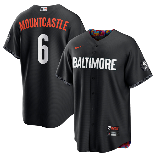 Men's Baltimore Orioles #6 Ryan Mountcastle Black 2023 City Connect Cool Base Player Jersey