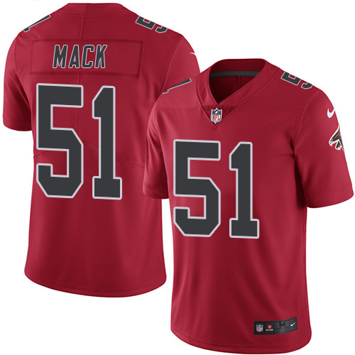 Atlanta Falcons #51 Alex Mack Red Men's Stitched Limited Rush Jersey Men's