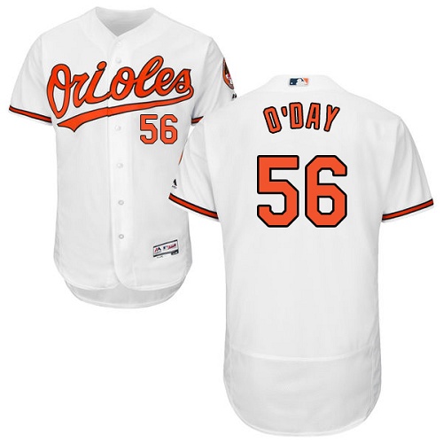 Baltimore Orioles #56 Darren O'Day White Flexbase Authentic Collection Stitched Jersey Men's
