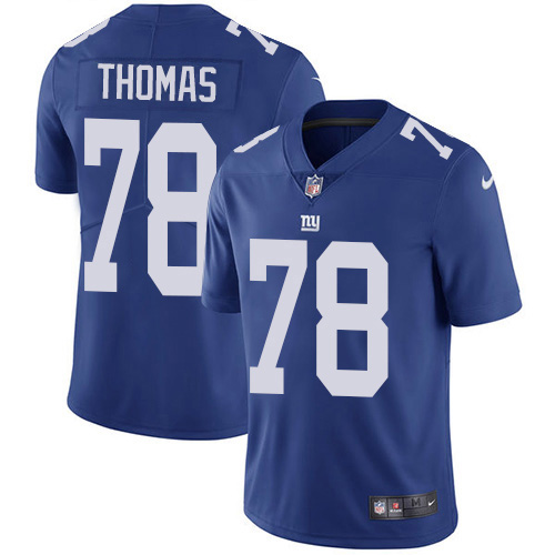 New York Giants #78 Andrew Thomas Royal Blue Team Color Men's Stitched Vapor Untouchable Limited Jersey Men's