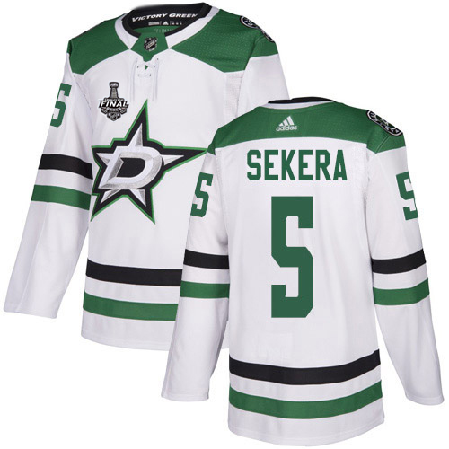 Adidas Dallas Stars #5 Andrej Sekera White Road Authentic Youth 2020 Stanley Cup Final Stitched Jersey Youth