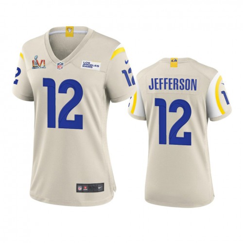 Los Angeles Los Angeles Rams #12 Van Jefferson Women's Super Bowl LVI Patch Game Jersey - Bone Womens
