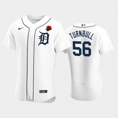 Detroit Detroit Tigers #56 Spencer Turnbull Men's Authentic 2021 Memorial Day Jersey - White Men's